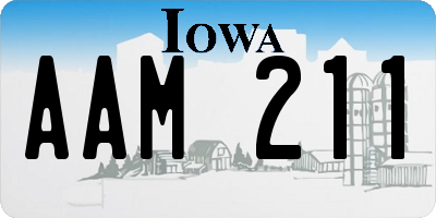 IA license plate AAM211