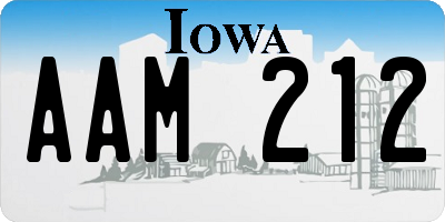 IA license plate AAM212