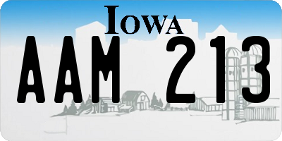 IA license plate AAM213