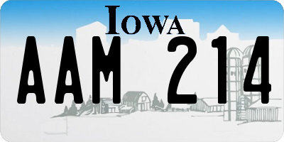 IA license plate AAM214