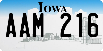 IA license plate AAM216