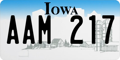 IA license plate AAM217