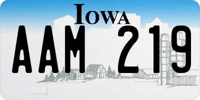 IA license plate AAM219