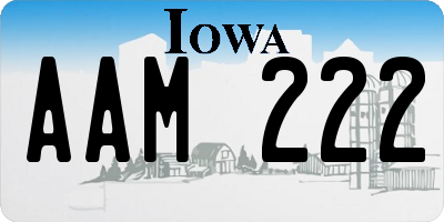 IA license plate AAM222