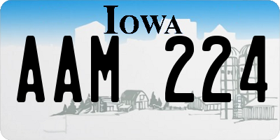 IA license plate AAM224