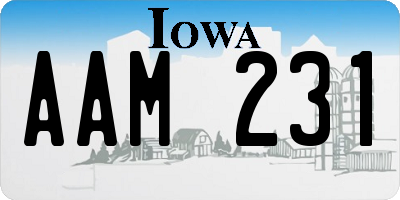 IA license plate AAM231