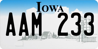 IA license plate AAM233
