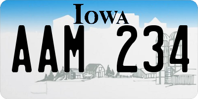 IA license plate AAM234