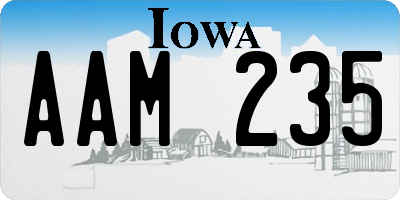 IA license plate AAM235