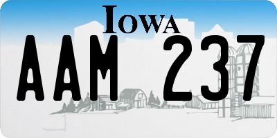 IA license plate AAM237