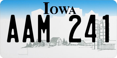 IA license plate AAM241