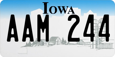 IA license plate AAM244