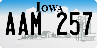 IA license plate AAM257