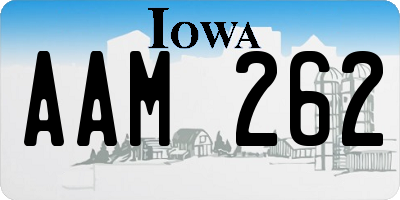 IA license plate AAM262