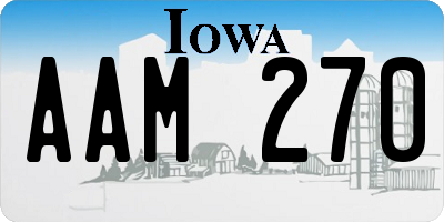 IA license plate AAM270