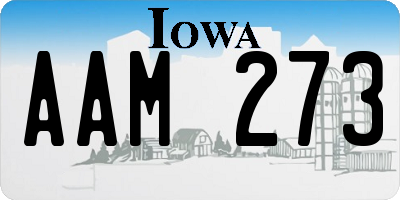 IA license plate AAM273