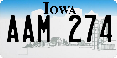 IA license plate AAM274