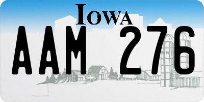 IA license plate AAM276