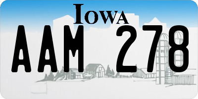 IA license plate AAM278