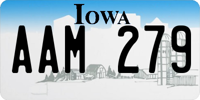 IA license plate AAM279