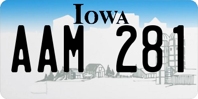IA license plate AAM281