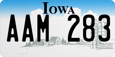 IA license plate AAM283