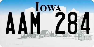 IA license plate AAM284