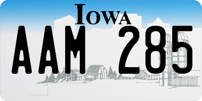 IA license plate AAM285