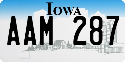 IA license plate AAM287