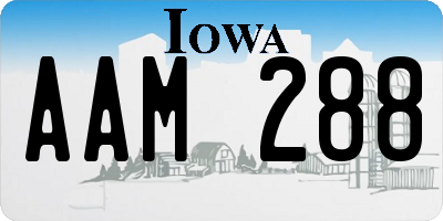 IA license plate AAM288