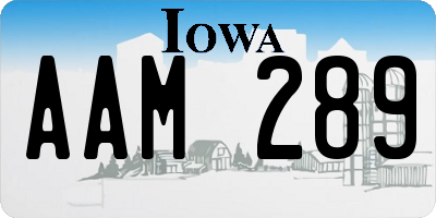 IA license plate AAM289