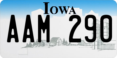 IA license plate AAM290