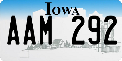 IA license plate AAM292