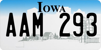 IA license plate AAM293