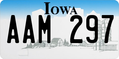 IA license plate AAM297