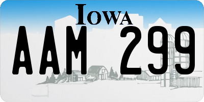 IA license plate AAM299