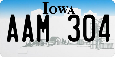 IA license plate AAM304