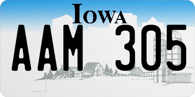 IA license plate AAM305