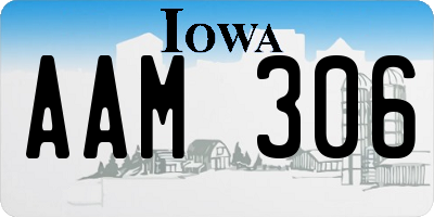IA license plate AAM306