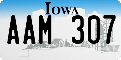 IA license plate AAM307