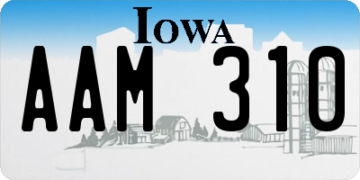 IA license plate AAM310