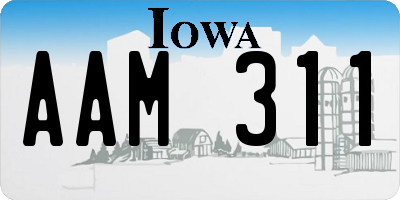 IA license plate AAM311