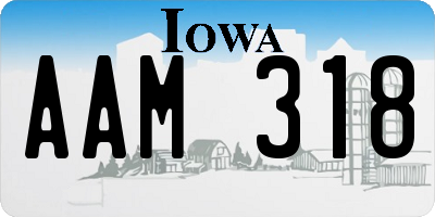 IA license plate AAM318