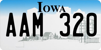 IA license plate AAM320