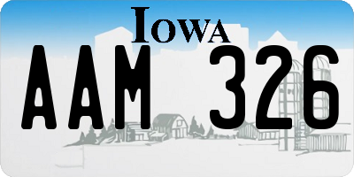 IA license plate AAM326