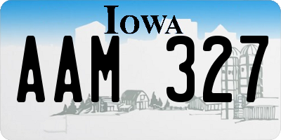 IA license plate AAM327