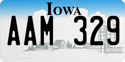 IA license plate AAM329