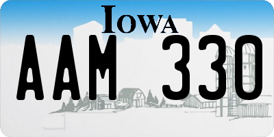 IA license plate AAM330