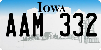 IA license plate AAM332