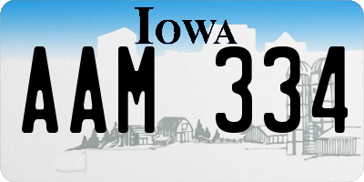 IA license plate AAM334